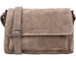 Hide & Stitches Brazos Schoudertas - Suede - Crossbody - Leer - Overslag - Leren Dames Tas - Taupe