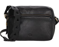 Hide & Stitches Daydreamer Crossbody Schoudertas - Leren Dames Tas - Zwart.