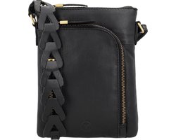 Hide & Stitches Daydreamer Crossbody Schoudertasje - Schoudertas - Trendy Hengsel - Telefoon Portemonnee Tasje - Leren Dames Tas - Zwart