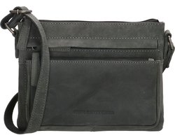 Hide & Stitches Idaho Crossbody Schoudertas - 100% Leder - Leren Dames Tas - Zwart