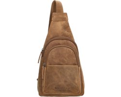Hide & Stitches Idaho Premium Crossbody Schoudertas - 100% Leer - Bruin