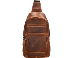 Hide & Stitches Japura Crossbody Schoudertas - Rugzak - 100% Leder - 100% Leer - Cognac