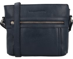Hide & Stitches Mississippi Crossbody Schoudertasje - Ritsvakken - Trendy Schoudertas - Leren Dames Tas - Blauw