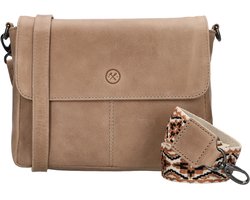 Hide & Stitches Next Navajo Schoudertas - Crossbody - Dames - Schouderbanden - Leer - Leren Dames Tas - Zand