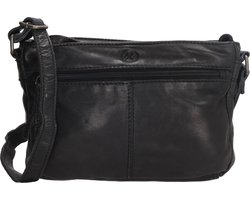 Hide & Stitches Paint Rock Crossbody Schoudertas - 100% Leder - Leren Dames Tas - Zwart.