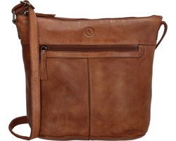 Hide & Stitches Paint Rock Schoudertas - Crossbody - Leer - Tas - Leren Dames Tas - Cognac