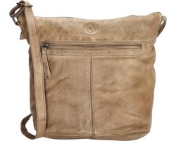Hide & Stitches Paint Rock Schoudertas - Crossbody - Leer - Tas - Leren Dames Tas - Zand