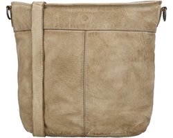 Hide & Stitches Paint Rock Schoudertas - Crossbody - Schouderband - Leer - Telefoonvak - Leren Dames Tas - Zand