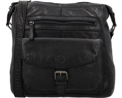 Hide & Stitches Paint Rock Schoudertas - Crossbodytas - Leer - Verstelbare - Schouderband - Leren Dames Tas - Zwart