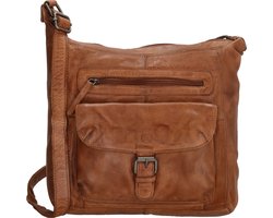 Hide & Stitches Paint Rock Schoudertas - Dames Tas - Cognac.