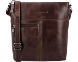 Hide & Stitches Porto Crossbody Schoudertas - Ritsvakken - Top Kwaliteit - Leren Dames Tas - Donkerbruin