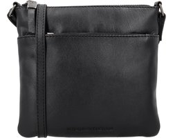 Hide & Stitches Porto Schoudertas - Crossbody - Leer - Ritsvakken - Leren Dames Tas - Zwart