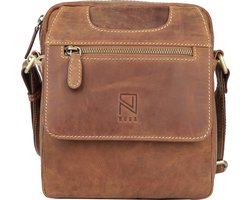Hunters tas - Leren Schoudertas / crossbody tas / Nektas - Buffel Leer - Heren tas / Dames tas -  Bruin / Cognac