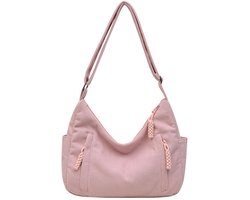 Ibenzoa® Grote ultralichte corduroy schoudertas voor dames met verstelbare brede band