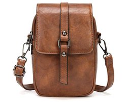 JeiibrZui Luxe rugzak in vintage-stijl - Damestas van echt leer - Lichtgewicht PU-leer met verstelbare schouderband - 1 stuk - Universeel ontwerp + bruin