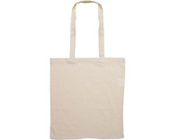 Katoenen draagtas - naturel canvas draagtas met lang hengsel - 1 stuk - Geschikt om te bedrukken of decoreren