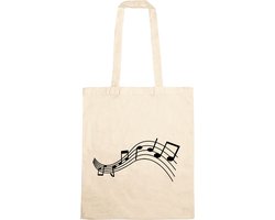 Katoenen Tas Met Muziekbalk - Muziek Tas - Tas Van Katoen