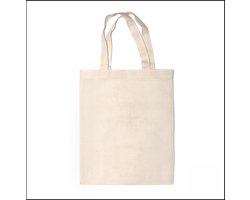 Katoenen tassen - 40 x 35 cm - 10 stuks - Crème - Milieu Bewust - Hoogwaardige Kwaliteit - Katoen - Tas - Schoudertas - Zomer