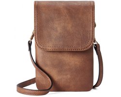 Kleine Lederen Crossbody Tassen Voor Vrouwen Trendy Vrouwen Portemonnees Mobiele Telefoon Portemonnee Met Verstelbare Riem Kaartsleuven