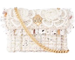 Kurt Geiger London Tweed Mini Kensington Schoudertassen Dames - Creme - Maat ONESIZE