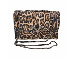 Leopard / Luipaard Schoudertas - Bruin | 21 x 15 x 7 cm | Kunstleder | Fashion Favorite