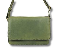 Leren Schoudertas Dames – Olijfgroen – Alice – Echt Rundleer – Compact & Verstelbaar – Just Lioné
