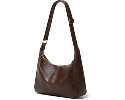 Leren Tote Bag - Dames Hobo Bag - Leren Tote Bag - Leren Tote Bag - Grote capaciteit, geschikt voor reizen en winkelen - 32×22×11cm - Bruin - 1 stuk