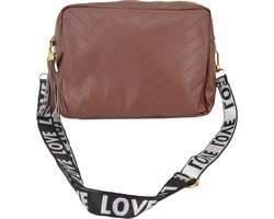 LOVE Schoudertas - Bruin | 24 x 5 x 18 cm | Kunstleer | Fashion Favorite