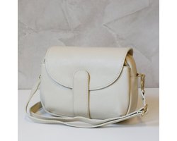 Luka leren beige schoudertas /crossbody