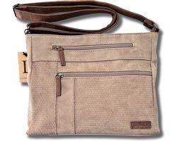 Lundholm Tas Schoudertas Dames topkwaliteit PU leer Taupe - cadeau voor vrouw - Scandinavisch Design | Göta serie