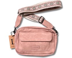 Lundholm tassen dames schoudertas dames crossbody tas roze - telefoontasje dames - cadeau voor haar - vrouwen cadeautjes tip - tassenriem dames bag strap | Scandinavisch design - Sandviken serie