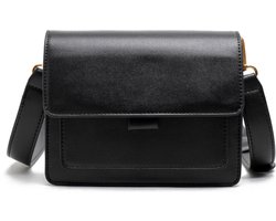 Luxe Schoudertas - Zwart | Hoogwaardig Kunstleder | 19 x 15 x 9 cm | Fashion Favorite