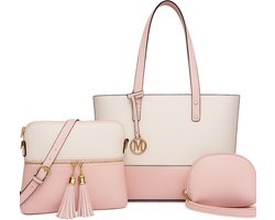 Miss Lulu Handtas - Handtassen Dames - Schoudertassen Vrouw - Crossbody - Clutch - Roze (LG2023 PK/BG)