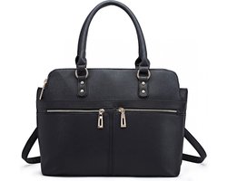 Miss Lulu Handtas - Schoudertas Dames - Laptoptas - Zwart (LT1706 BK)