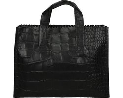MYOMY My Paper Bag Dames Handtas - Croco Black