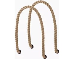 O bag BESTSELLER lange touw hengsels in naturel/beige