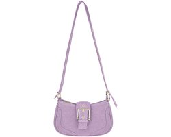 Paarse Handtas - Gesp Detail - Dames - Trendy - Casual Tas
