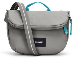 Pacsafe GO Saddle Crossbody - 3.5 L -Schoudertas - RFID-blokkerend - Anti-diefstal Tas - Waterafstotend - Beveiligde Tas - Festival Tas - Reistas - TurnNLock beveiligingshaak - Gerecycled Polyester - Grijs