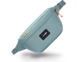Pacsafe GO Sling Pack - 2.5 L - Schoudertas - RFID-blokkerend - Anti-diefstal Tas - Waterafstotend - Beveiligde Reistas - Festival Tas - Dubbele Beveiligingsgesp met Snelsluiting - Veelzijdige Opbergtas - Gerecycled Polyester - Blauw (Fresh Mint)