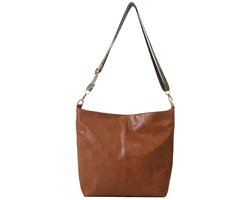 Rainbecom - Dames Schoudertas – Handtas - 31.5x10x25.5 cm - Crossbody tas - Weekendtas - Pu-leer - Verstelbare schouderband - Vintage Stijl Schoudertas met Grote Capaciteit - Trendy Damestas - Vintage bruin