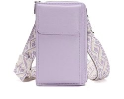 Rico Vitello Smartphone tasje/ Telefoontasje Dames Crosbody/Universeel Schouder telefoontasje/Ruimte voor credit card, bankpasje,kleingeld,papiergeld/ van hoge kwaliteit/ tas voor paspoort en voor op reis en vakantie kleur Lilac