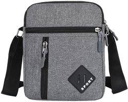 Schoudertas - Crossbody Tas - Kleine tas in box-model - Handtas - Geschikt voor woon-werkverkeer, uitstapjes en vrije tijd - Oxford-stof - Verstelbare schouderbanden - 16x7x23CM - Grijs