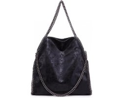 Schoudertas met Ketting – Dames Handtas – Zwart (S1760 BK)