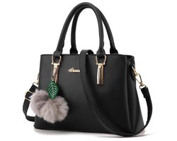 Schoudertas/Boodschappentas - Zacht - Eenvoudige en stijlvolle handtas - Damestas - Geschikt voor school of werk - Zwart