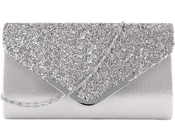 schoudertassen voor dames - clutch voor Dames - modieuze en veelzijdige avondtas - 24*5*13cm - zilver