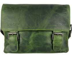Schoudertassen Vrouw Messenger Bag Schoudertas Dames - Leer - Crossbody - Groen