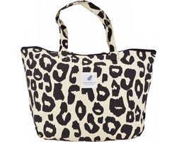 Shopper Leopard - Hot Black | Schoudertas | 36 x 33 x 18 cm | Canvas/Katoen | Fashion Favorite