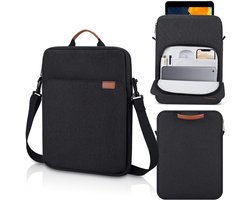 Tablet Schoudertas - Geschikt voor 9-11 Inch Tablets - Universele Tablethoes - Geschikt voor iPad, Samsung Tab, Kindle - 23x30x3.5 cm - Schokbestendig & Waterafstotend - Zwart