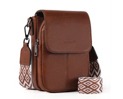 TAN.TOMI Schoudertas - Crossbody Tas - Crossbodytas - Dames Telefoontasje – Grote Capaciteit – PU Lederen Crossbody Tas met Portemonnee – Verstelbare en Afneembare Brede Schouderband - Felbruin