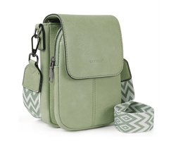 TAN.TOMI Schoudertas - Crossbody Tas - Crossbodytas - Dames Telefoontasje – Grote Capaciteit – PU Lederen Crossbody Tas met Portemonnee – Verstelbare en Afneembare Brede Schouderband - Lichtgroen
